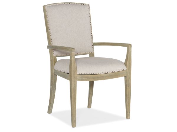 Hooker Furniture Surfrider Carved Back Arm Chair in Driftwood