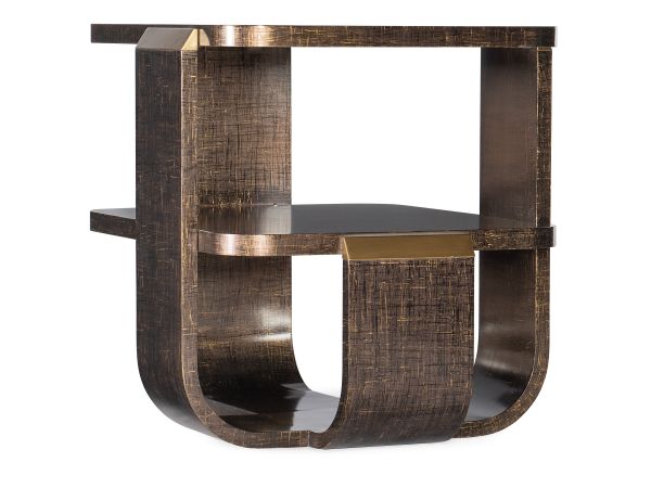 Hooker Furniture Melange Edmun Side Table in Dark Wood