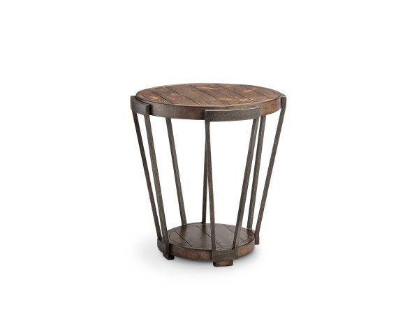 Yukon Round End Table in Bourbon
