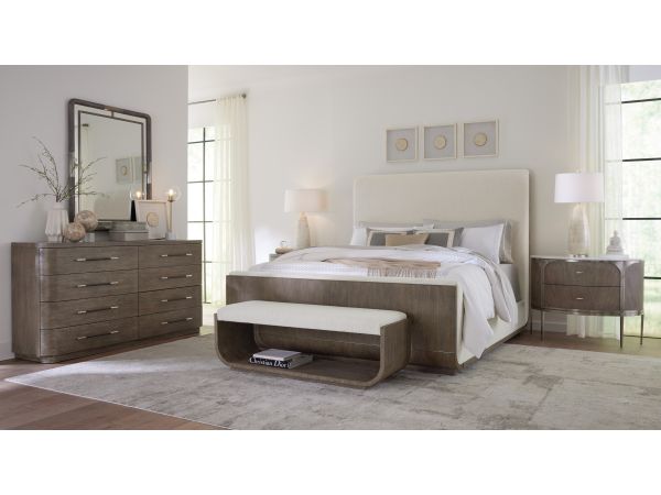 Hooker Furniture Modern Mood Upholstered Panel Bedroom Set - Mink