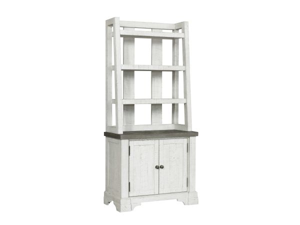 Samuel Lawrence Valley Ridge Bookcase with Hutch in Distressed White Finish